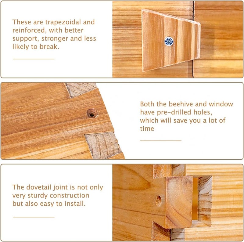 BeeCastle 10-Frame Langstroth Beehive, Beeswaxed Coated Bee Hive Starter Kit for Beekeeping Beginners with Beehive Frame and Waxed Foundation (1 Deep Beehive Box & 1 Medium Beehive Box) - Image 4